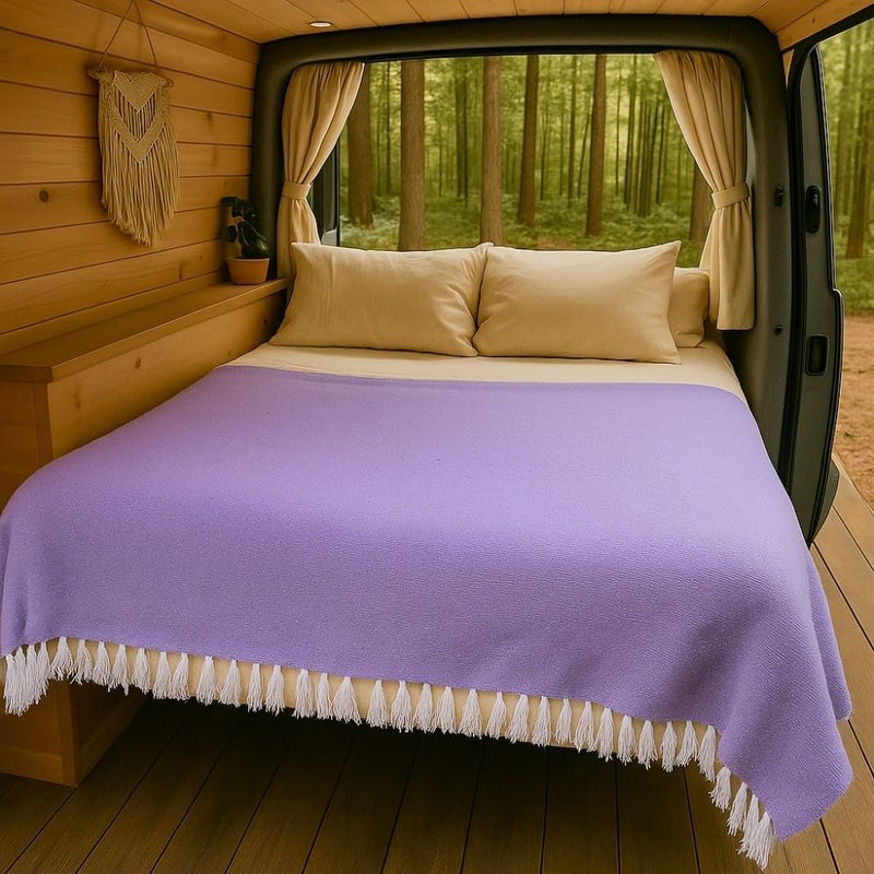 Open Road Goods Solid Color Mexican Yoga Blanket – Large Handwoven Throw for Yoga, Beach, Camping or Home – Soft and Durable Cotton Blend - Image 2